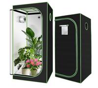 Vigevee Tente de culture 80 x 80 x 180 cm, Oxford 600D, fenêtre d'observation, opaque et étanche, armoire de culture intérieure