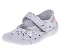 Viggami Chaussons pour fille avec fermeture velcro - Gris - Petits nœuds, 33 EU