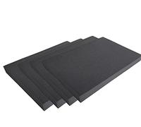 viglietti Éponge 4 pièces carrées de rembourrages pour chaises en polyuréthane expansé, haute densité, GOMMAPIUma, épaisseur 3 cm, mesure 40 x 40 cm (noir)
