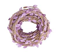 Vigne Artificielle, Corde de Chanvre Naturel, Faux Feuillage, Vigne de Ficelle de Jute, Guirlande de rotin Rustique, pour Jardin de Mariage Deco-10m/32.8ft(Mauve)