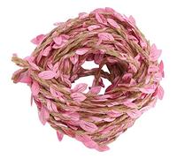 Vigne Artificielle, Corde de Chanvre Naturel, Faux Feuillage, Vigne de Ficelle de Jute, Guirlande de rotin Rustique, pour Jardin de Mariage Deco-10m/32.8ft(Rose)