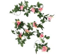 Vigne Artificielle, Lot de 2 guirlandes Roses artificielles Blanches, m, à Suspendre, for décoration Mariage(Rose Red)
