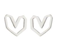 Vigne Boucles d'oreilles en forme de cœur géométrique creux style rétro Boucles d'oreilles en forme de cœur mignonnes au look féminin cool Boucles d'oreilles noires pour femme rondes, taille unique