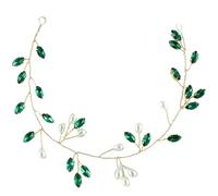 Vigne de Cheveux de Mariage Mariée, Perles Cristal Métal Vert | Accessoire Chignon Mariage, Style Simple et Chic, pour Femmes, Dîner ou Thème, Décoratif, Confortable