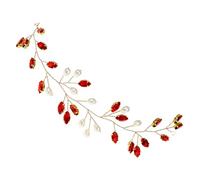 Vigne de Cheveux en Cristaux et Perles Rouge pour Mariée