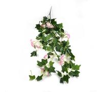 Vigne de fleurs en soie et plastique à suspendre, 1 pièce pour une belle décoration intérieure et extérieure (Morning Gloire rouge)