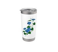 Vigne de fleurs sauvages Morning Glory de style victorien Gobelet isotherme en acier inoxydable double paroi