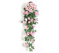 Vigne de roses artificielles à suspendre en soie et plastique, guirlande florale réaliste, longueur 90 cm (rose)