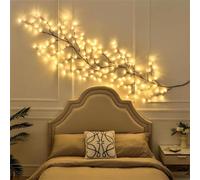 Vigne de saule lumineuse artificielle pour décoration murale de jardin, 144/100/300 LED, blanc chaud, alimentée par USB, guirlande lumineuse pour décoration de chambre (vigne)
