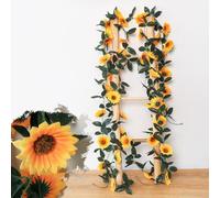 Vigne de tournesol à 13 fleurs en soie pour cérémonie de mariage réutilisable et configuration de session portrait (8)