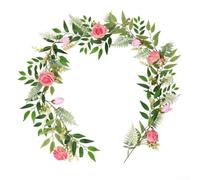 Vigne florale artificielle 175 cm/200 cm pour belle décoration d'intérieur et de mariage Fleurs en rotin synthétique (B)