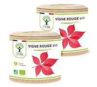 Vigne Rouge Bio - Complément Alimentaire - Jambes Lourdes Circulation Sanguine - 300 Mg De Feuille De Vigne/Gélule - Fabriqué En France - Vegan - 2x60 Gélules