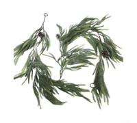 Vignes décoratives avec baies rouges et aiguilles de pin, parfaites pour les décorations de sapin de Noël, les couronnes, les guirlandes et la décoration d'intérieur festive (B)