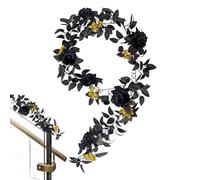 Vignes Noires, Guirlande de Feuilles Noires - Couronne de fenêtre de décor de vignes Noires - Guirlande d'automne Artificielle de 5,7 Pieds, décoration de Guirlande de Vigne à Feuillage Suspendu pour