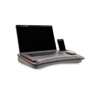 Vigo Wood Bureau pour ordinateur portable - Plateau portable avec coussin, oreiller doux, pour la maison, doux, peut contenir un ordinateur portable de 15.6 pouces et un support de téléphone