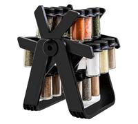 VIGOEXPRESS FERRISPICE - Étagère à épices rotative pour 18 pots à épices - Taille du trou de l'horloge à 360° - Carrousel à épices rotatif à 360° - En acier inoxydable