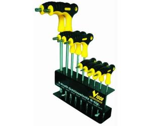 Vigor 38937-10 Jeu de 9 tournevis Torx avec manche en T