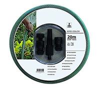 Vigor 7656512 Tuyau Idro avec Kit Raccords Noir/Vert, 20 mètres