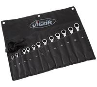 Vigor Blinky Jeu de clés mixtes à cliquet V1031 12 pièces 8-19 mm