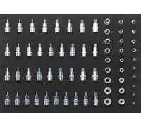 Vigor Blinky – Jeu de douilles-embouts V2837, 65 pièces (1/2 12,5 mm, 3/8 10 mm, 1/4 6,3 mm)