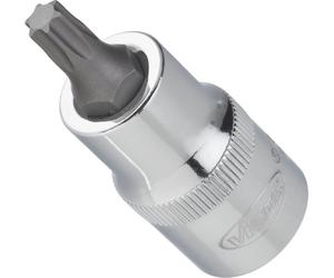 Vigor Carré femelle entraînement 12,5 = 1/2 pouce Douille mâle TORX pour profil TORX intérieur - Carré creux 12,5 mm (1/2 pouce) - Profil TORX intérieur - Ouverture de clé: T 50 - Longueur totale: 55