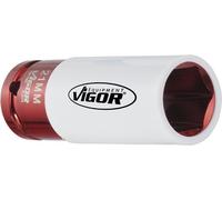 Vigor Carré femelle entraînement 12,5 = 1/2 pouceDouilles pour clé à chocs - Profil à 6 pans extérieurs - Ouverture de clé: 21 - Longueur totale: 85 mm - V2474