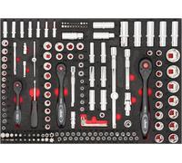 VIGOR Carré intérieur 6,3 = 1/4 pouce Carré intérieur 10 = 3/8 pouce Carré intérieur 12,5 = 1/2 pouce Jeu d'outils à douilles V4188 Nombre d'outils : 172