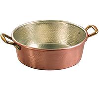 Vigor Casserole en cuivre étamé 2 poignées sans couvercle, 28 cm