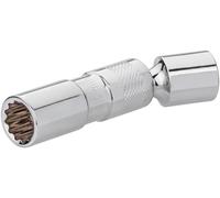 VIGOR ouille pour bougies de préchauffage V7016-12, 12 mm, 3/8 pouce carré, avec articulation et aimant, extérieur double six pans, pour espaces réduits