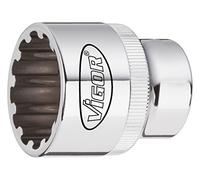 Vigor Douilles multiprofil Multi Profil V2002 ∙ carré creux 12,5 mm (1/2 ") ∙ Largeur Clé : 27 ∙ Longueur totale : 42 mm, 1 pièce