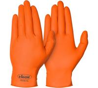 ViGOR Gants nitrile V6436-XL Paquet de 90 I Excellente adhérence, antidérapant même en présence d'huile, de graisse, de produits chimiques et de saleté I Gants pour écran tactile I Orange, taille 10