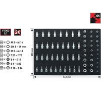 Vigor Garniture en mousse souple 1/1 pour outils E-TORX, TORX, XZN, 6 pans intérieurs et douilles à empreinte Ribe - V2837