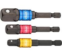 ViGOR - Jeu d'adaptateurs à douilles V7603/3 I Embouts pour outils de desserrage et de serrage/desserrage de composants I simple, polyvalentI Entraînement : hexagonal 6,3 (1/4 pouce) I 3 pièces''.