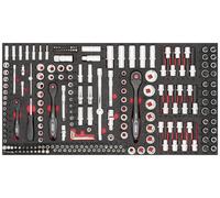 Vigor Coffret d'outils de douilles, Nombre outils : 219, 6,3-12,5 mm (1/4-1/2 "), 1 pièce, v4586