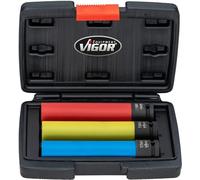 Vigor Blinky – Jeu de douilles à choc extra-longues V5933/3 3 pièces Carré creux 12,5 mm (1/2 pouce)