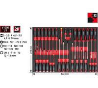 Vigor Jeu de tournevis - Nombre d'outils : 32 - V4230