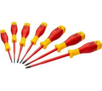 VIGOR Jeu de tournevis V2027N, 7 pièces, PH0-PH2 et à fente 0,5 x 3,0-1,2 x 6,5 mm, isolés VDE 1 000 V
