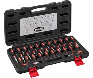 ViGOR Jeu d'outils de déverrouillage de câble V4451 I Pour contacts ronds et plats I Jeu de 23 pièces I Déverrouillage sans dommage des fiches et connecteurs électriques '.