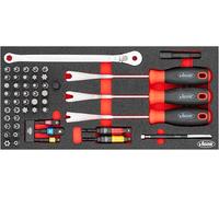 VIGOR Kit d'outils V5090, module S 393 x 188 x 35 mm, kit de démontage des clips, aimant de levage, adaptateur et liquet à embouts