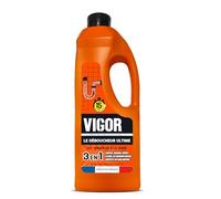 Vigor | Le Déboucheur Ultime | Cheveux, graisse et dépots | Elimine les mauvaises odeurs | Respecte les canalisations | Gel concentré à la soude | 1L