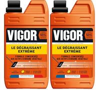 Vigor Le Dégraissant Extrême | Formule concentrée aux Actifs d'Origine Végétale | Nettoyant Dégraissant Sol | Parfum Citron | Flacon Recyclable | Fabrication Française |1L (Lot de 2)