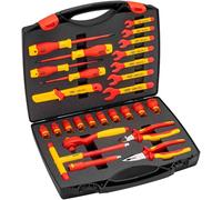 VIGOR Mallette à outils EV V5632N, assortiment EV de 27 pièces pour la mise hors tension sécurisée des véhicules, 3/8 pouces