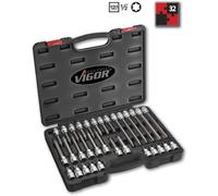 Vigor Mallette d'embouts Torx 12,5 mm 32 pièces - V1917