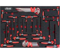 Vigor Manche en T et jeu de clés mâles coudées - V5175