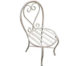 Vigor Porte-Fleurs Fer Forgé Blanc Chaise