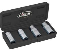 Vigor Set d'extracteurs de goujons V6412/4 – entraînement carré 12,5 mm, 4 pièces