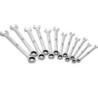 VIGOR V1031 Jeu de clés à cliquet combinées ∙ longues ∙Profil hexagonal extérieur, Profil hexagonal double extérieur ∙ 8 - 19 ∙ Nombre d'outils : 12
