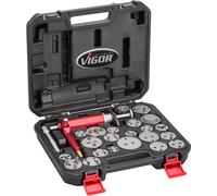 VIGOR V1711N Jeu d'outils pour le remplacement des pistons de freins pneumatiques ∙Nombre d'outils : 23