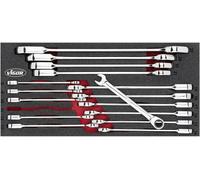 Vigor V4987 V4987 Jeu de clés plates à cliquet annulaire Ouverture de clé (métrique) 8 - 19 mm