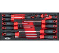 VIGOR V4989 Jeu de tournevis ∙Profil fendu, profil Phillips (PH) ∙ 0.6 x 3 - 1.6 x 10 - PH1 - PH3 ∙ Nombre d'outils : 12